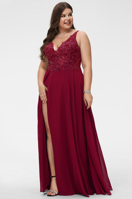 Robe Bordeaux Décolleté V Élégant - gallery 7