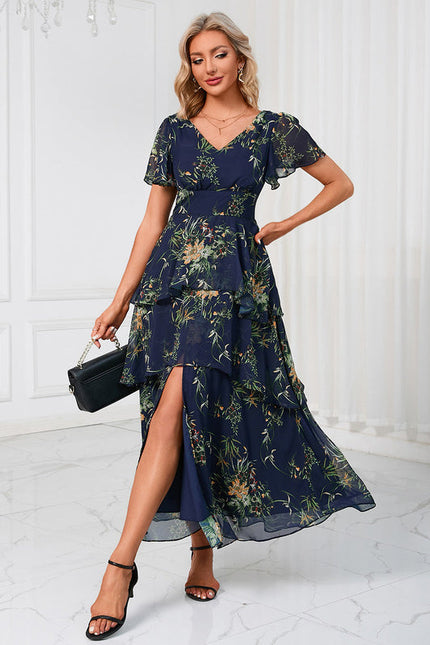 Robe Maxi Florale Bordeaux Chic - gallery 8
