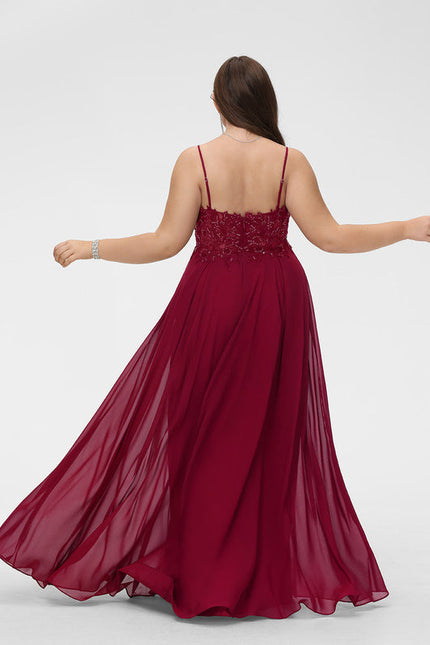 Robe Bordeaux Décolleté V Élégant - gallery 8