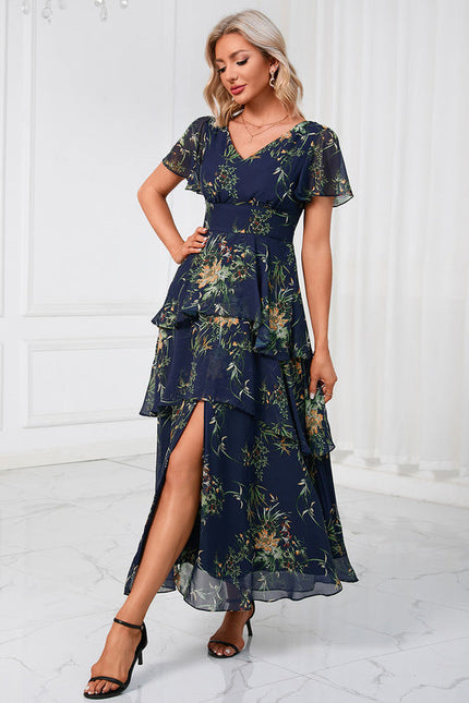 Robe Maxi Florale Bordeaux Chic - gallery 7