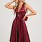 Robe Satinée Bordeaux Élégante