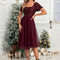 Robe Bordeaux À Paillettes Chic