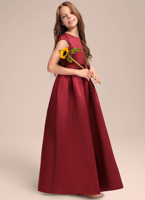 Robe Demoiselle D'Honneur Satinée Enfant – Robe Bordeaux