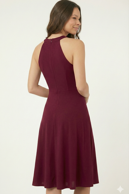 Robe Bordeaux Chic Dentelle Courte