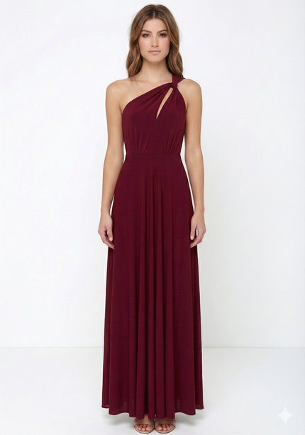 Robe Satinée Bordeaux Élégante