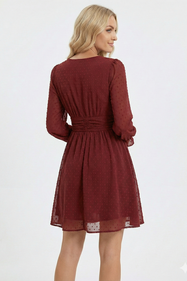 Robe En Maille Bordeaux
