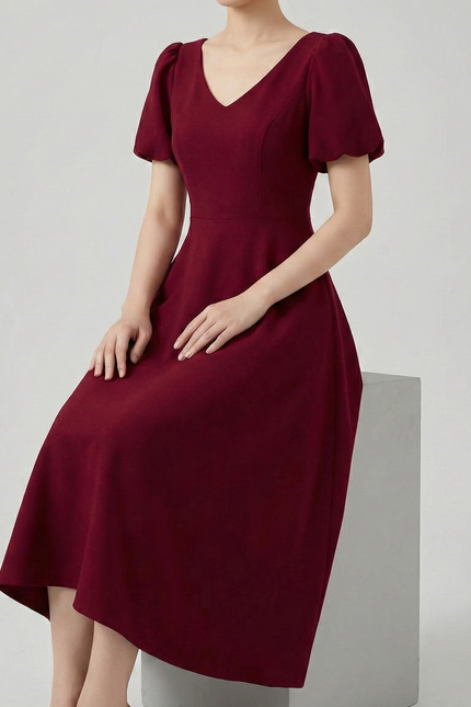 Robe Empire Bordeaux