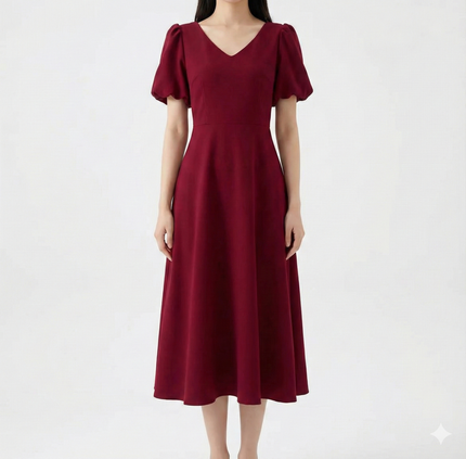 Robe Empire Bordeaux