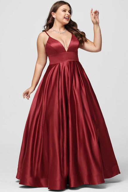 Robe Satinée Élégante Col V Long - gallery 5