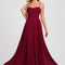 Robe Bal Élégante Bordeaux Fluide