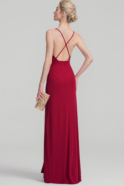 Robe Soirée Élégante Fendue Rouge - gallery 3