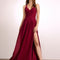 Robe Demoiselle D'Honneur Élégante Bordeaux